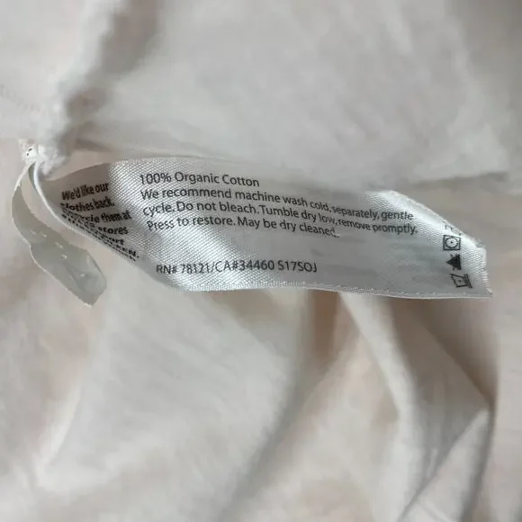 EILEEN FISHER Top M Slub Organic Cotton Jersey V-Neck Short Sleeve Light Pink - Picture 8 of 11